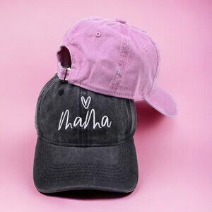 Mama Baseball Hat, Pink Baseball Hat, Grey Baseball Hat